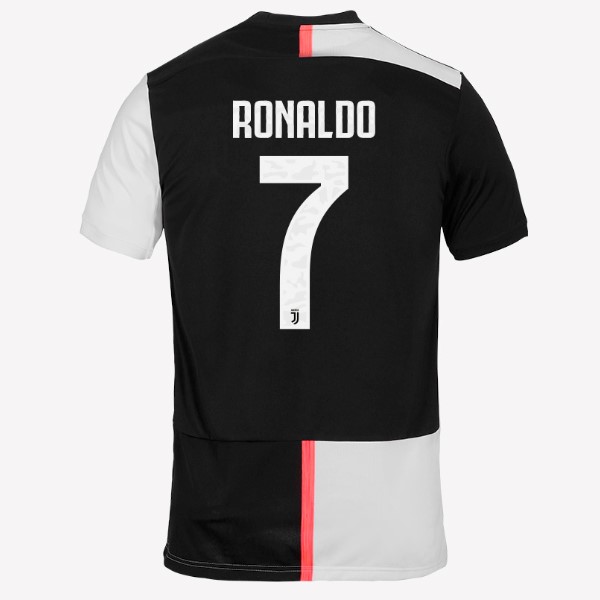 Camiseta Juventus NO.7 Ronaldo Primera equipo 2019-20 Blanco Negro